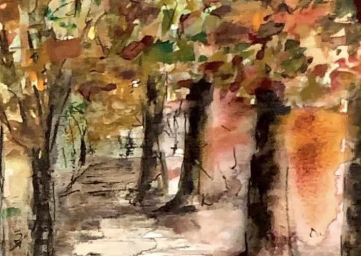 Close-up detail of Luxembourg Garden. Walks Through Paris by Marina Stognieva